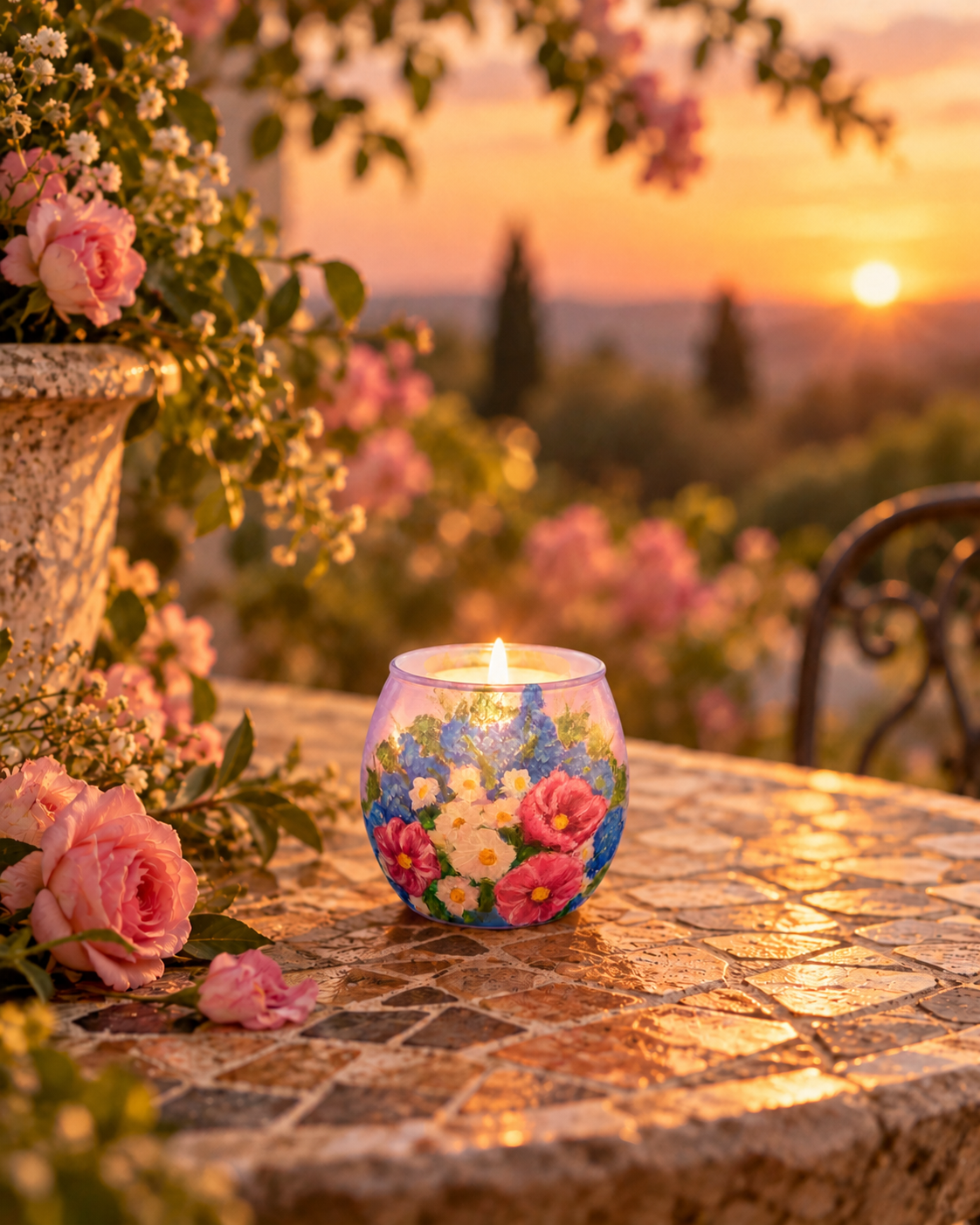 Blooming Bouquet - Glass Tealight Candle Holder