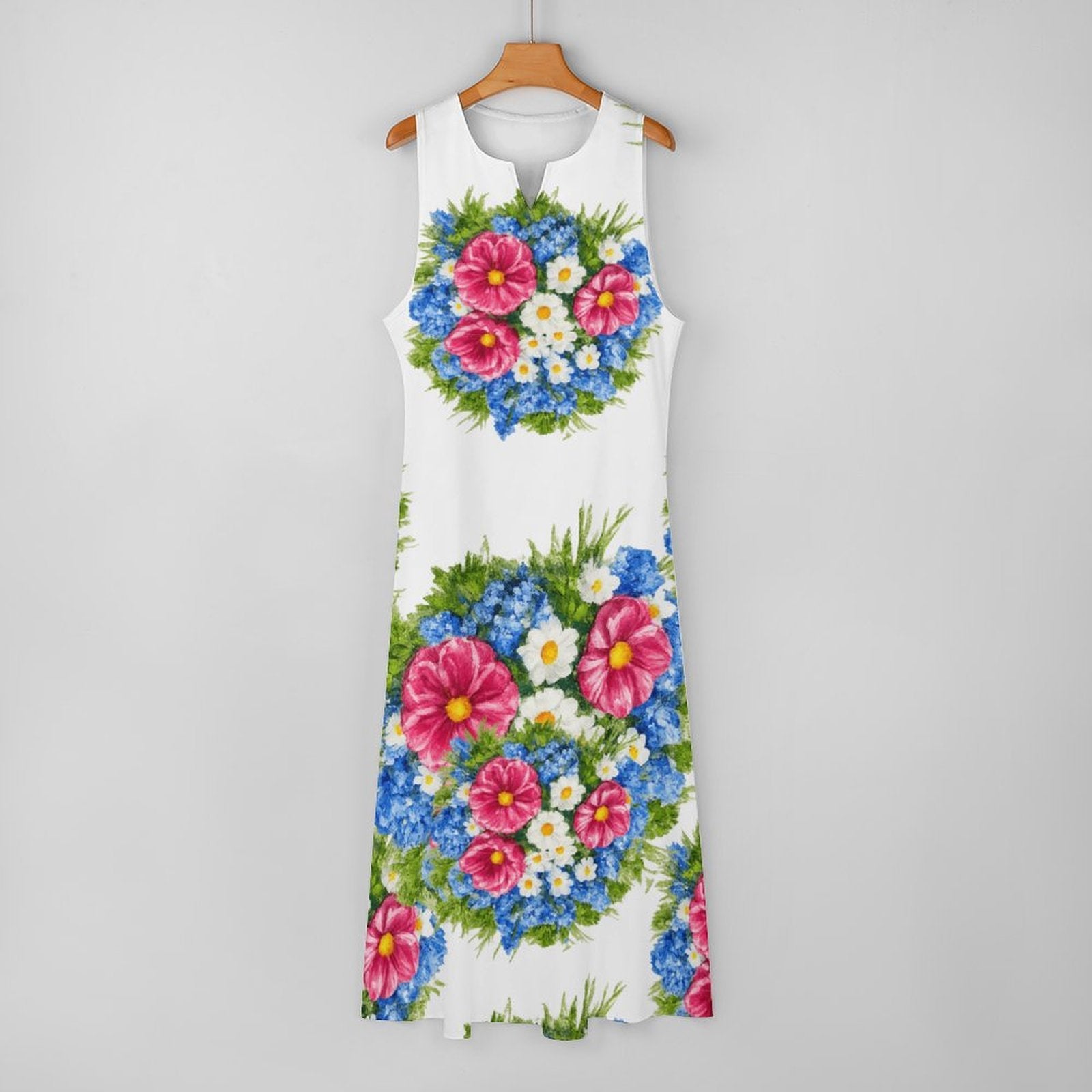 White Garden Sleeveless Long Dress