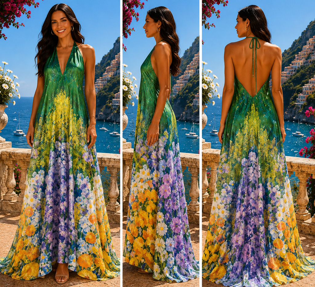 Wisteria Garden Halterneck dress