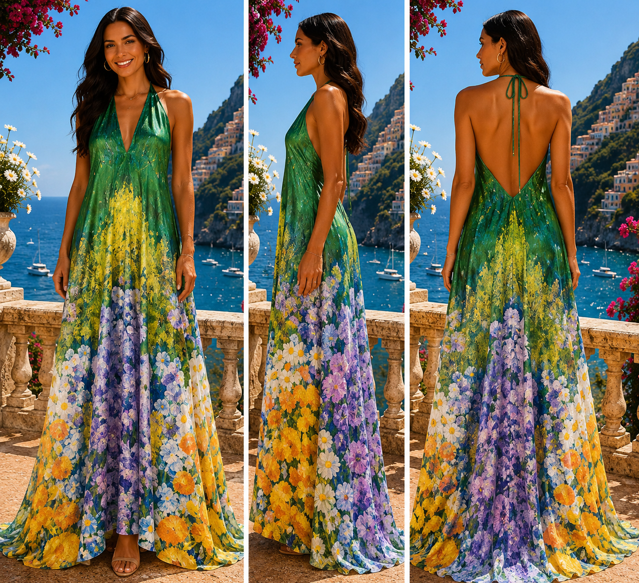 Wisteria Garden Halterneck dress