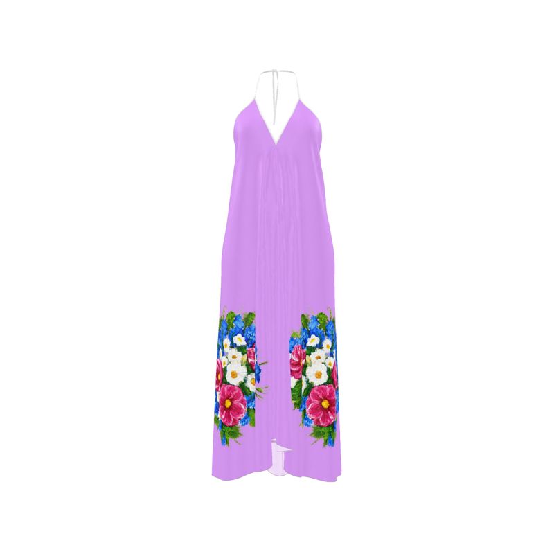 Lavender Halterneck backless dress
