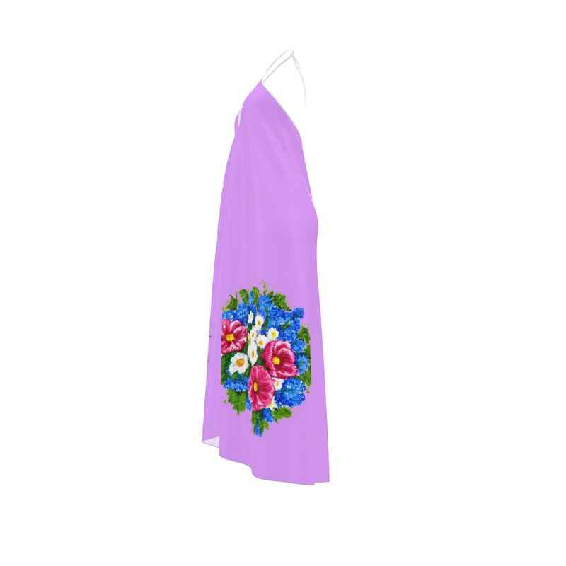 Lavender Halterneck backless dress
