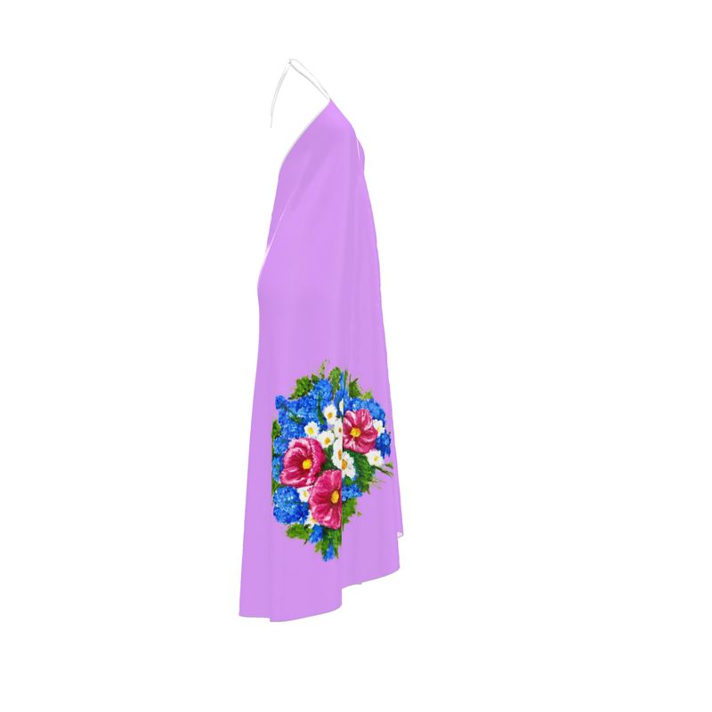 Lavender Halterneck backless dress