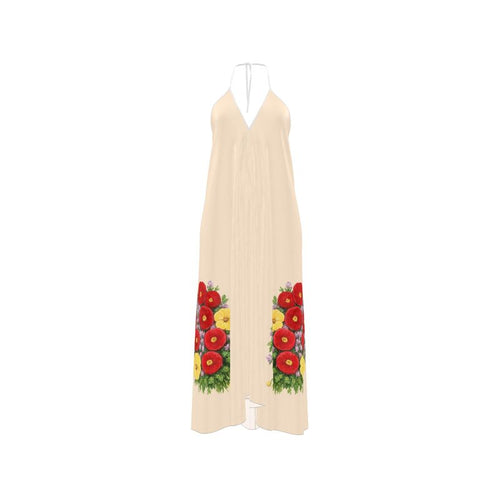 "Bohemian Garden" - Halterneck backless dress