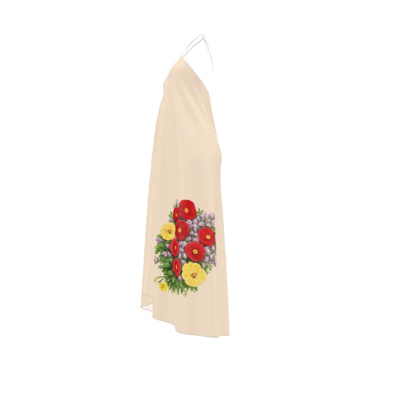 "Bohemian Garden" - Halterneck backless dress