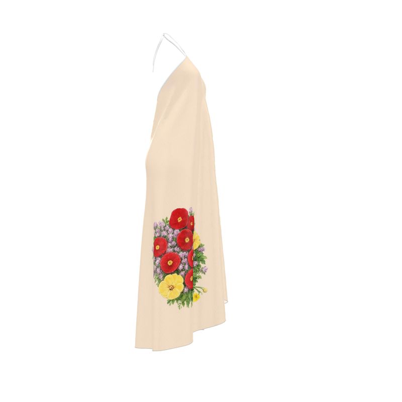 "Bohemian Garden" - Halterneck backless dress