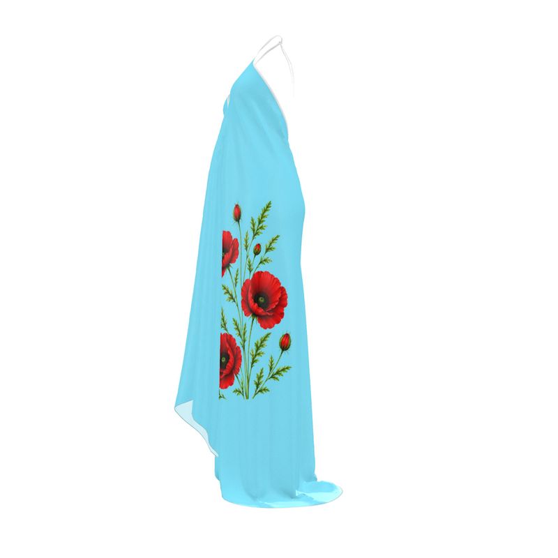 Azure Poppy Halter dress
