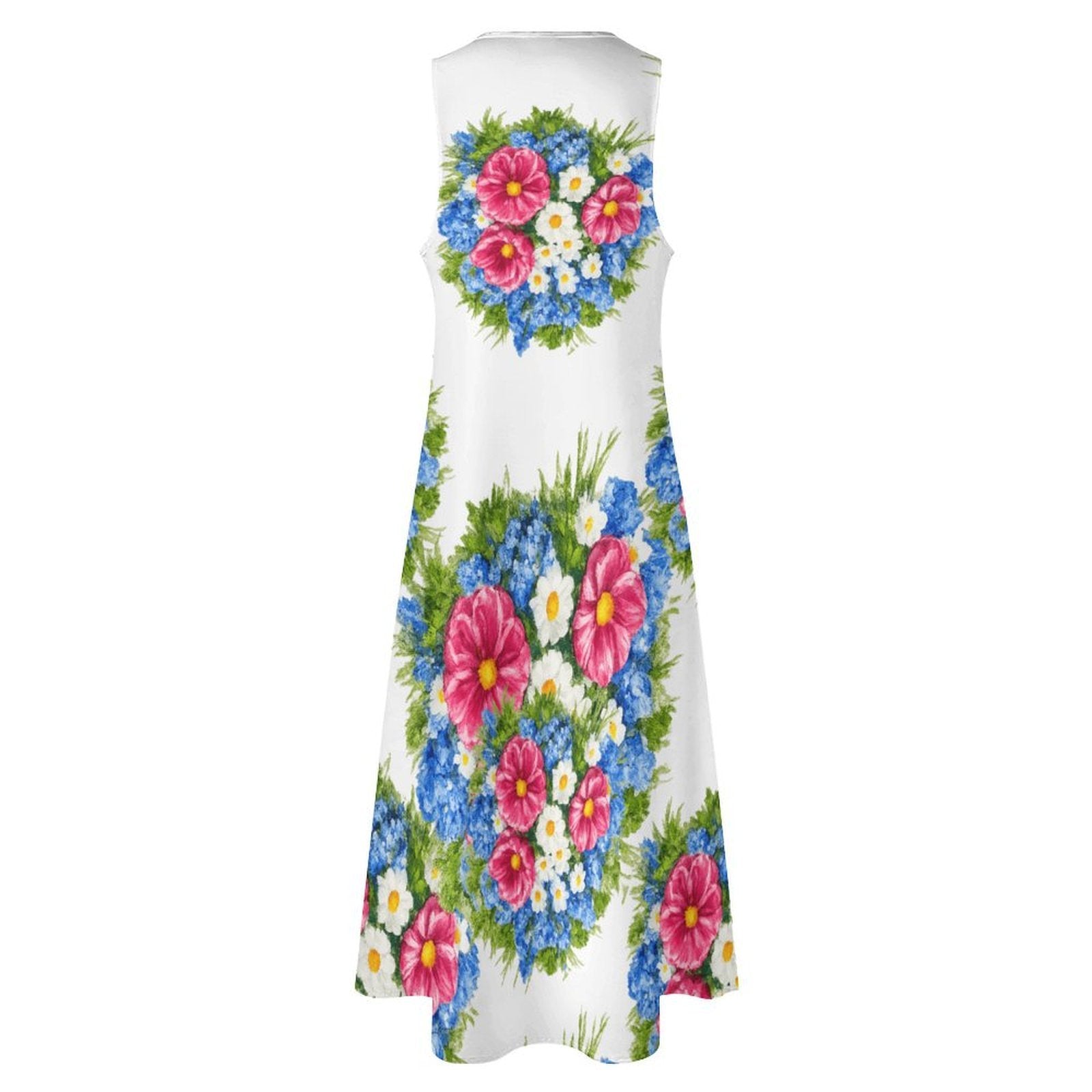 White Garden Sleeveless Long Dress