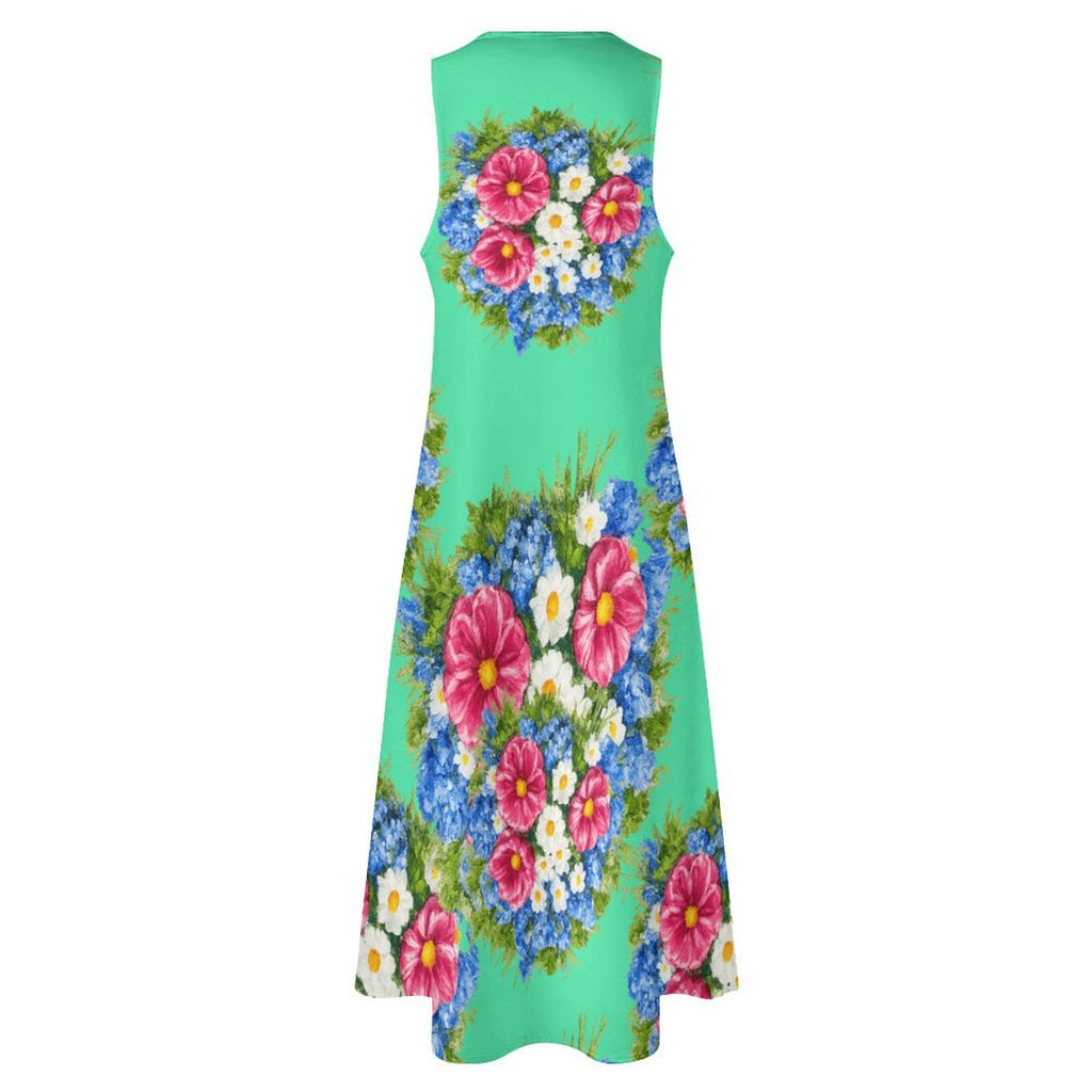 Emerald Rose Garden Maxi Dress