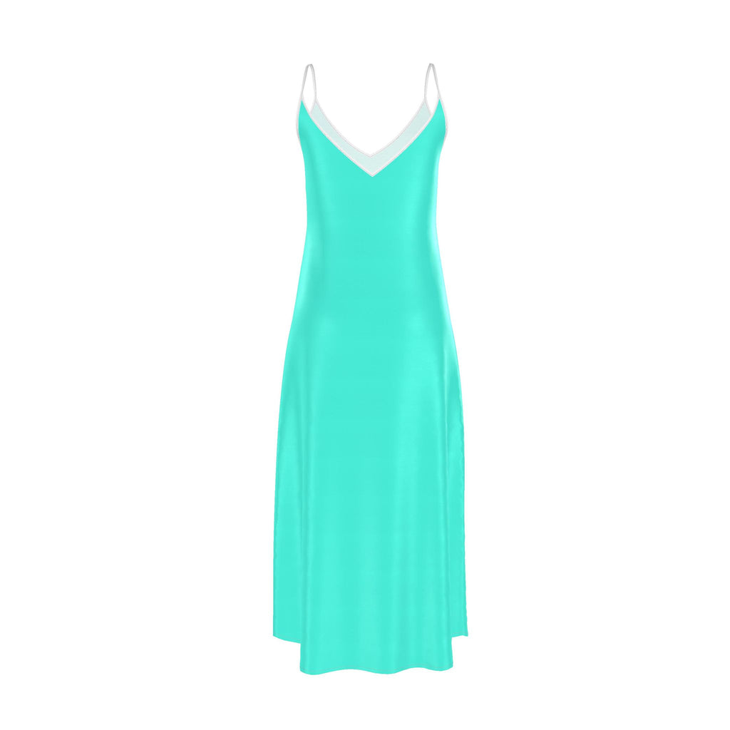 Turquoise Poppy Slip Dress