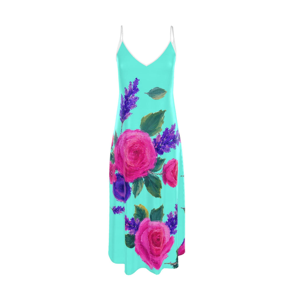 Rose & Lavender Garden Slip Maxi Dress