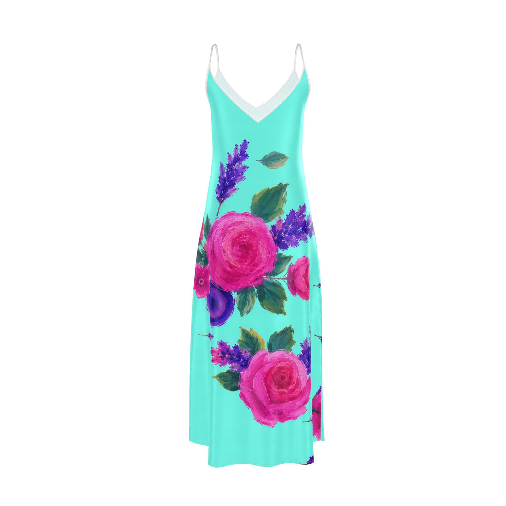 Rose & Lavender Garden Slip Maxi Dress