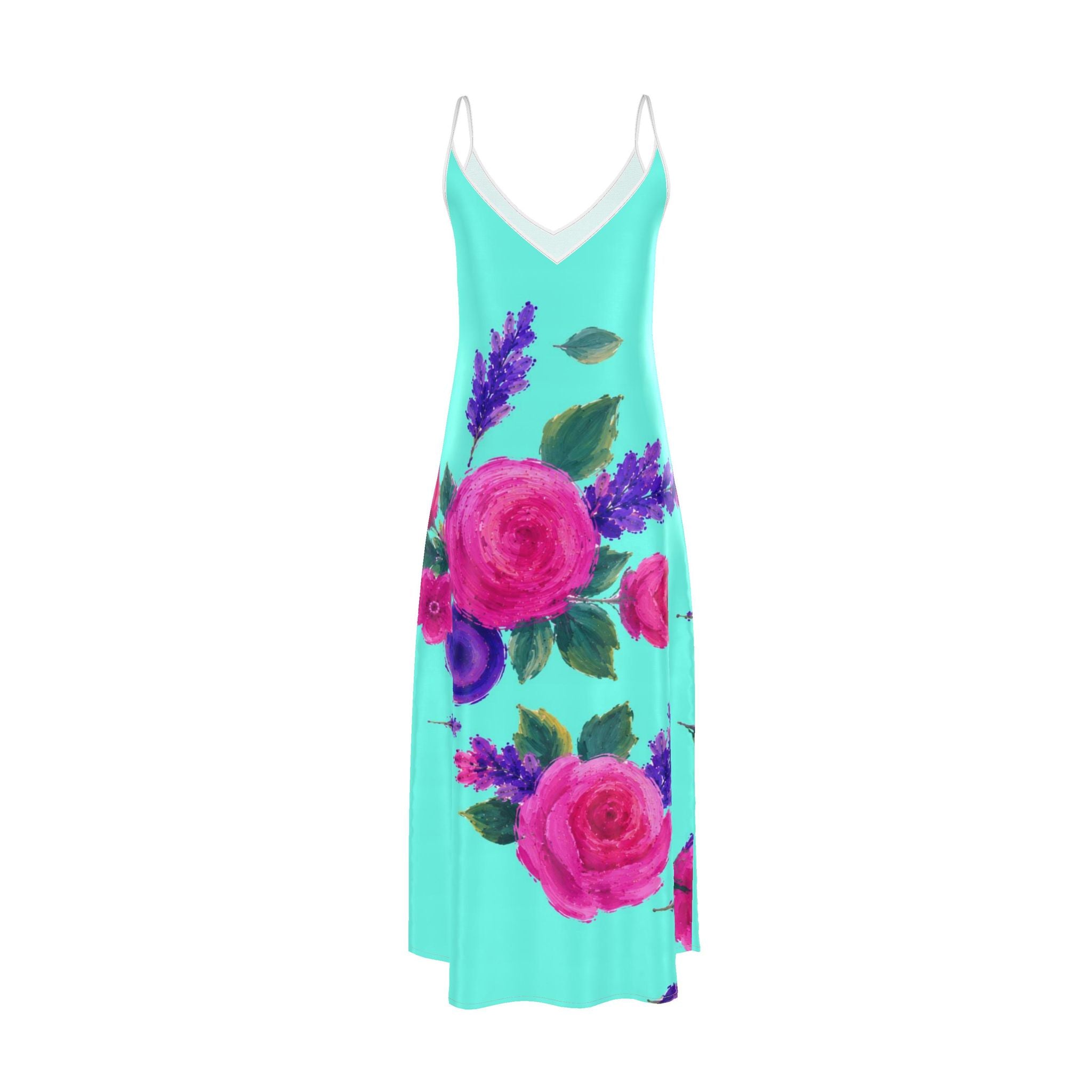 Rose & Lavender Garden Slip Maxi Dress