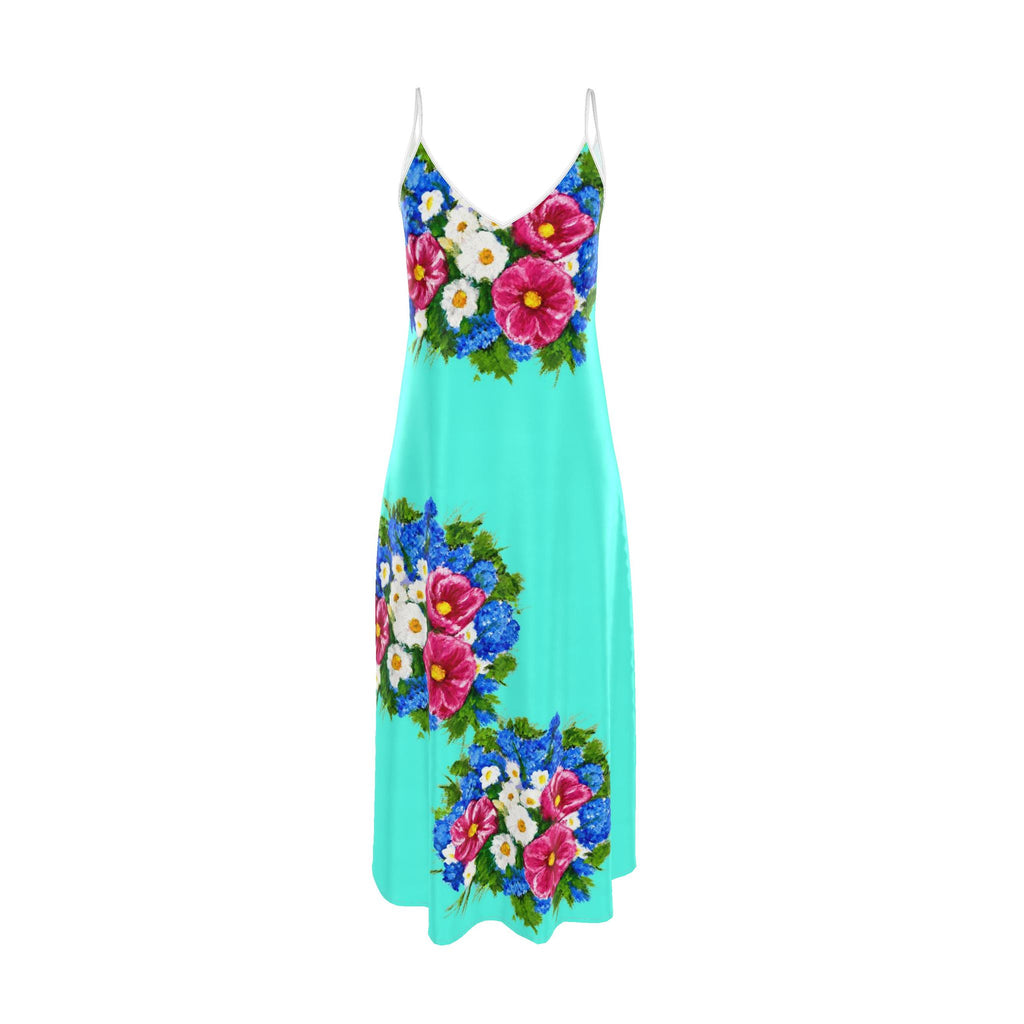 Summer Bouquet Slip Maxi Dress