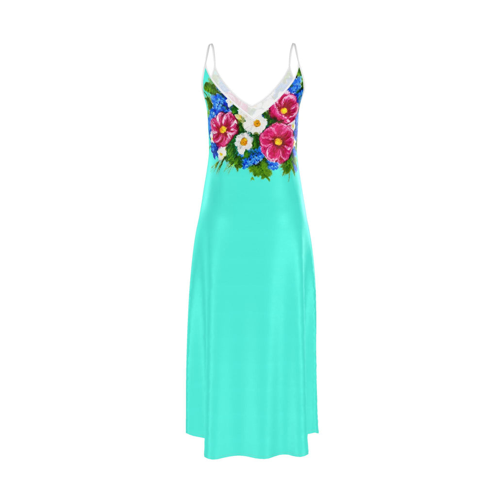 Summer Bouquet Slip Maxi Dress
