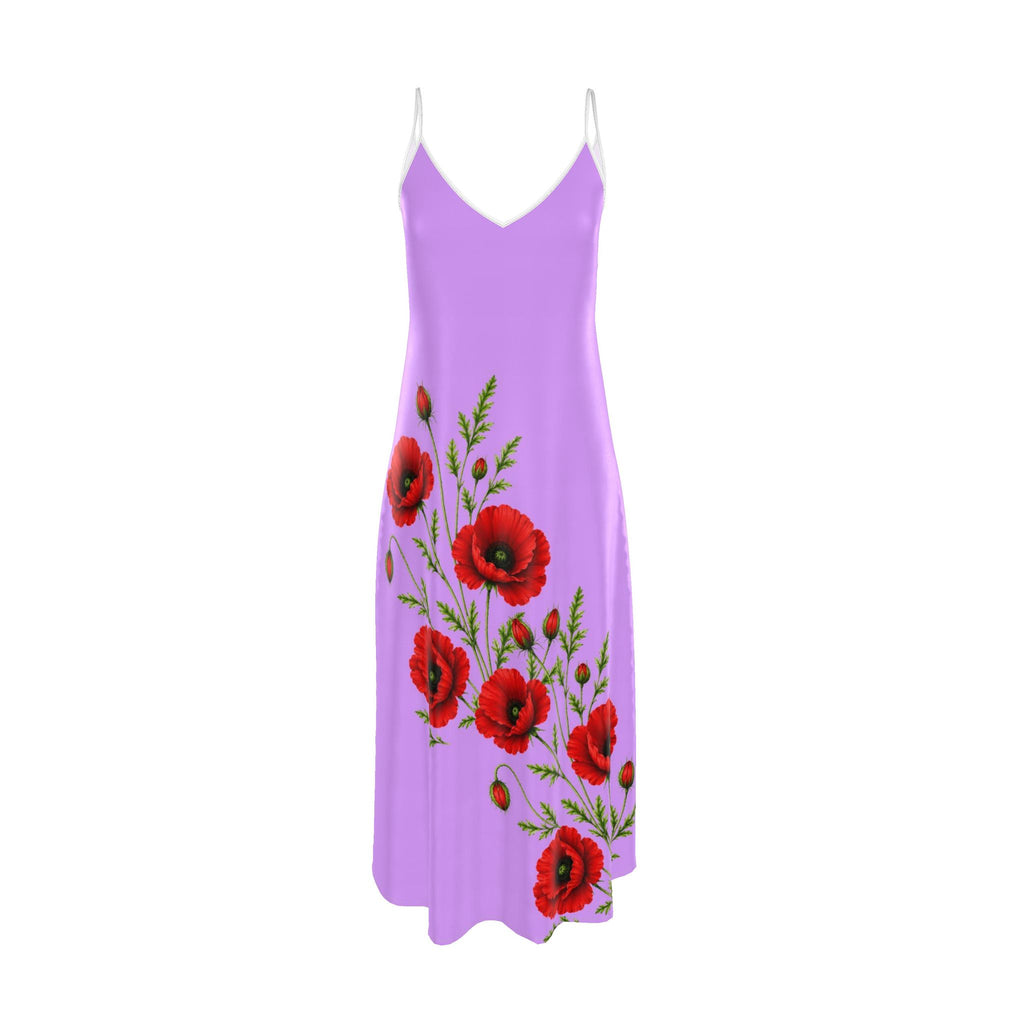 Lavender Poppy Maxi Slip Dress