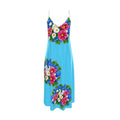 Sky Blue Summer Bouquet Slip Maxi Dress