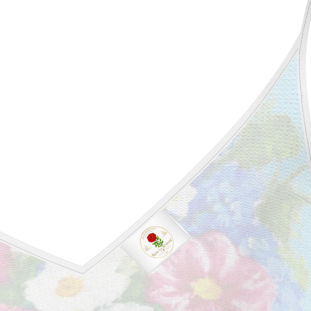 Sky Blue Summer Bouquet Slip Maxi Dress