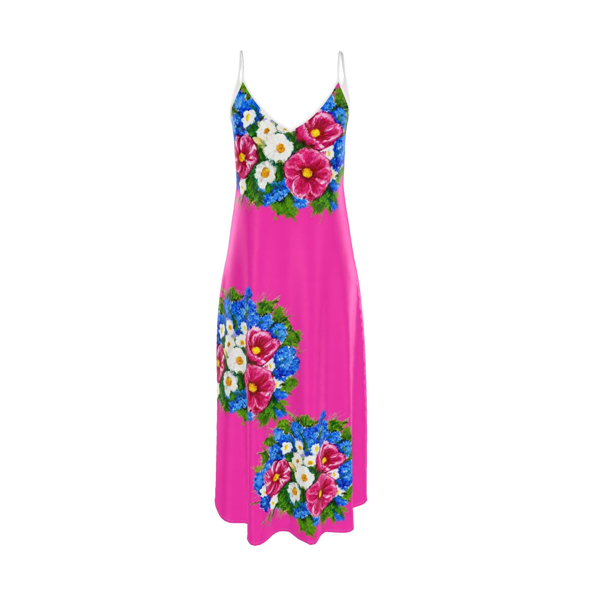 Rose Bouquet Maxi Slip Dress