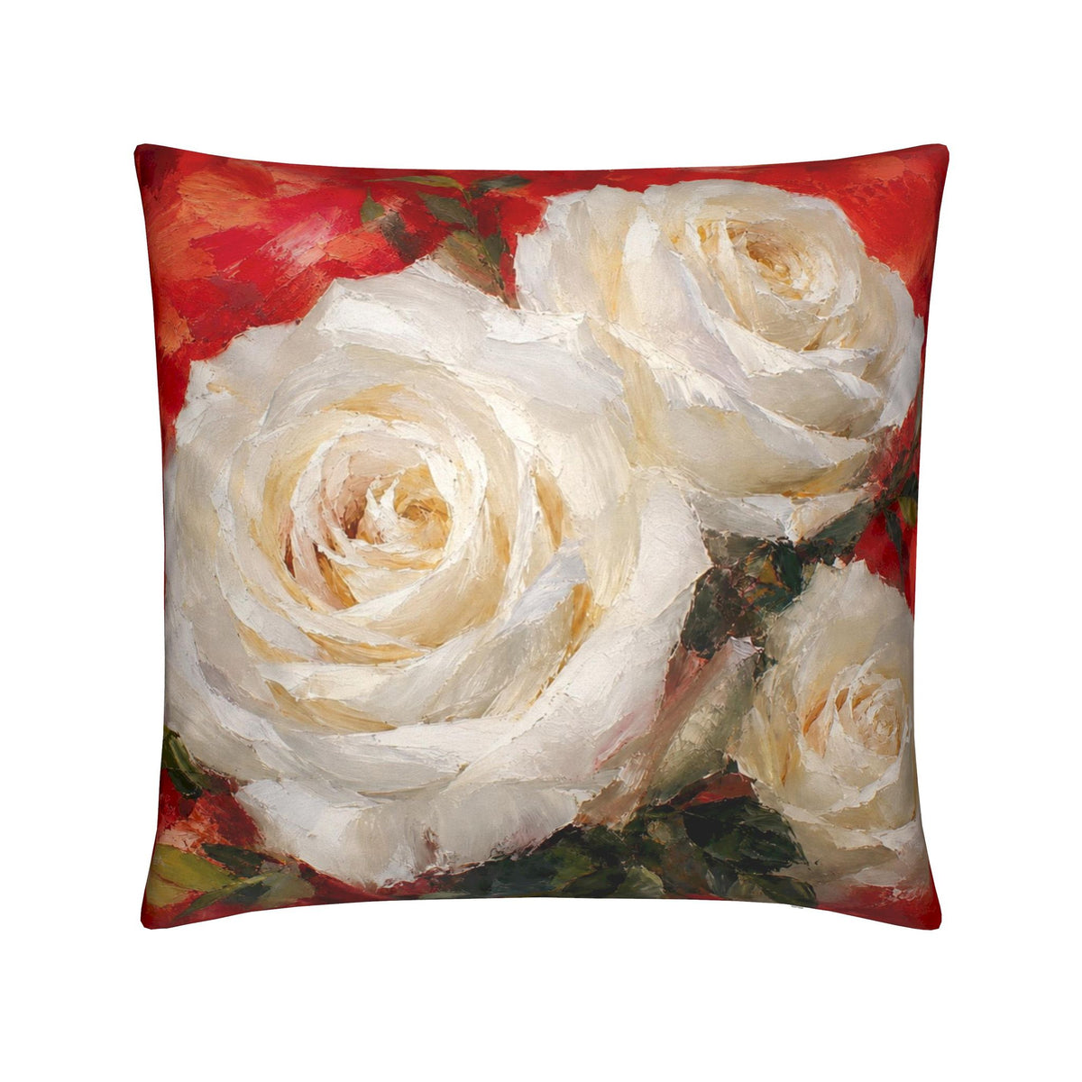 Rosa Imperiale – Luxury White Rose Decorative Cushion | Rose La Bohème