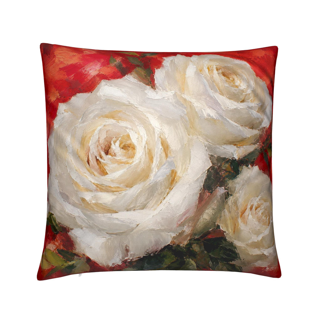 Rosa Imperiale – Luxury White Rose Decorative Cushion | Rose La Bohème
