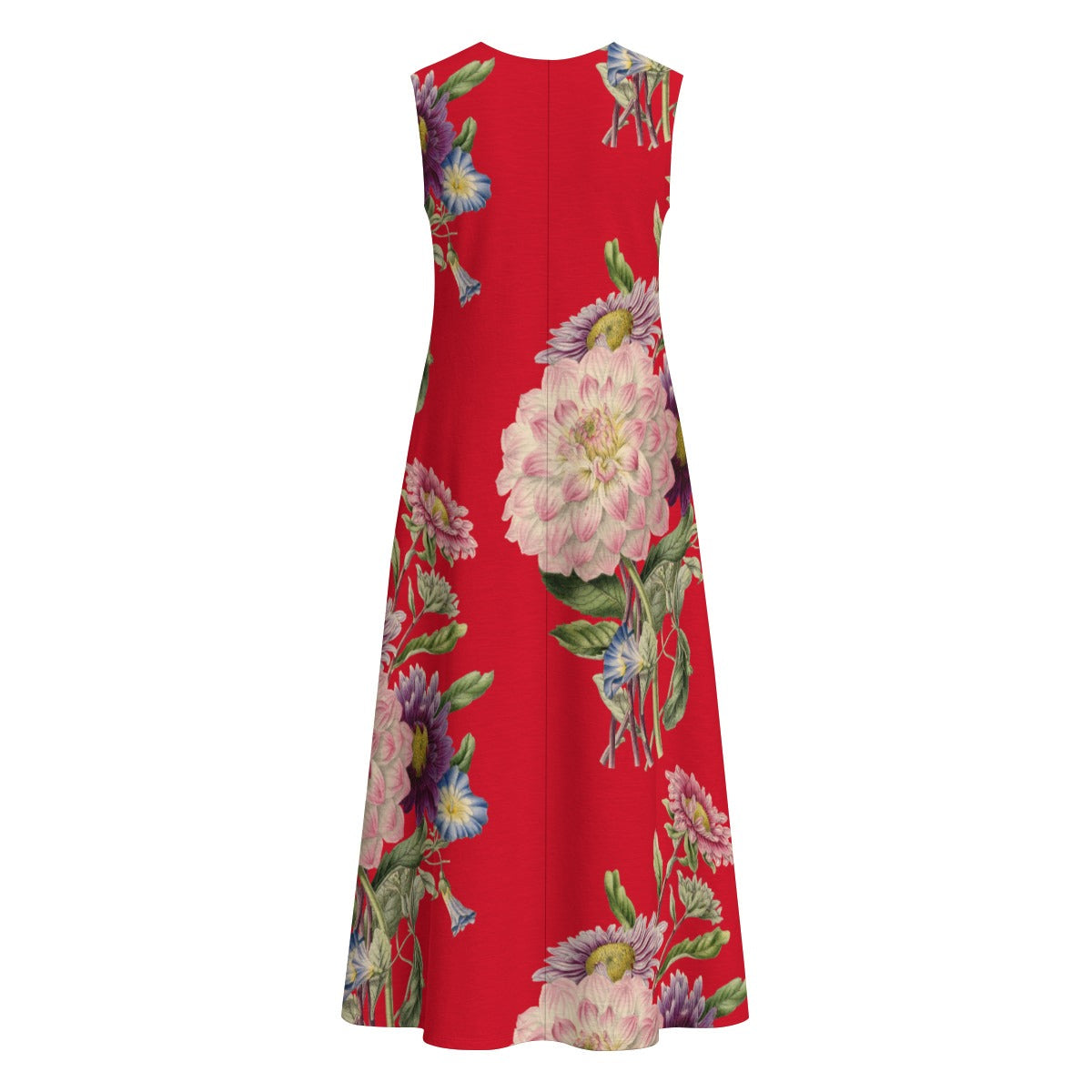 Scarlet Garden Sleeveless Midi Dress | Rose La Bohème™