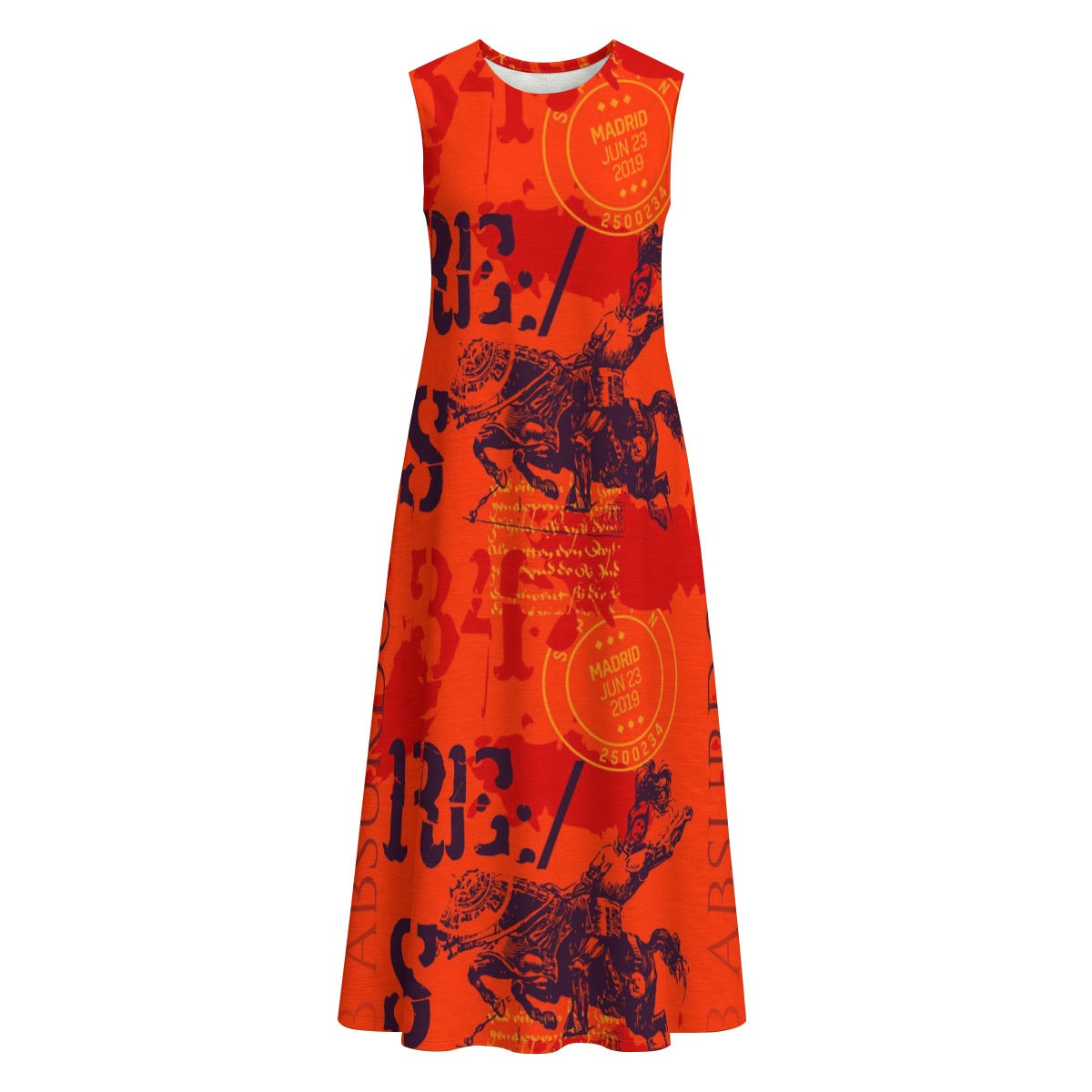 Madrid Graphic Cotton-Linen Midi Dress | Rose La Bohème™