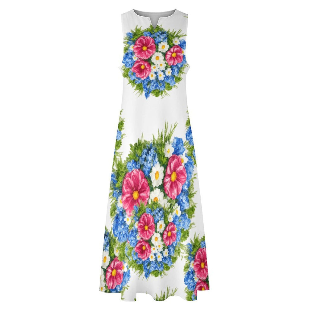 White Garden Sleeveless Long Dress