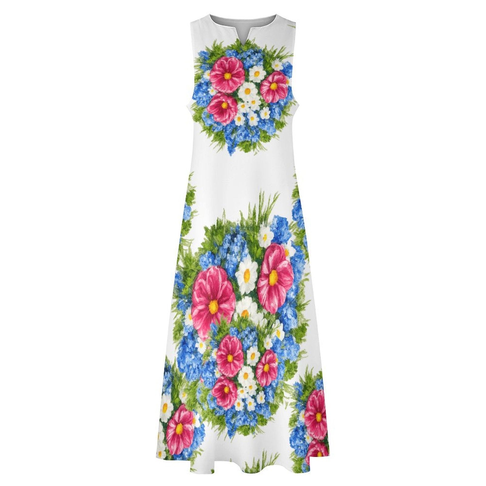 White Garden Sleeveless Long Dress