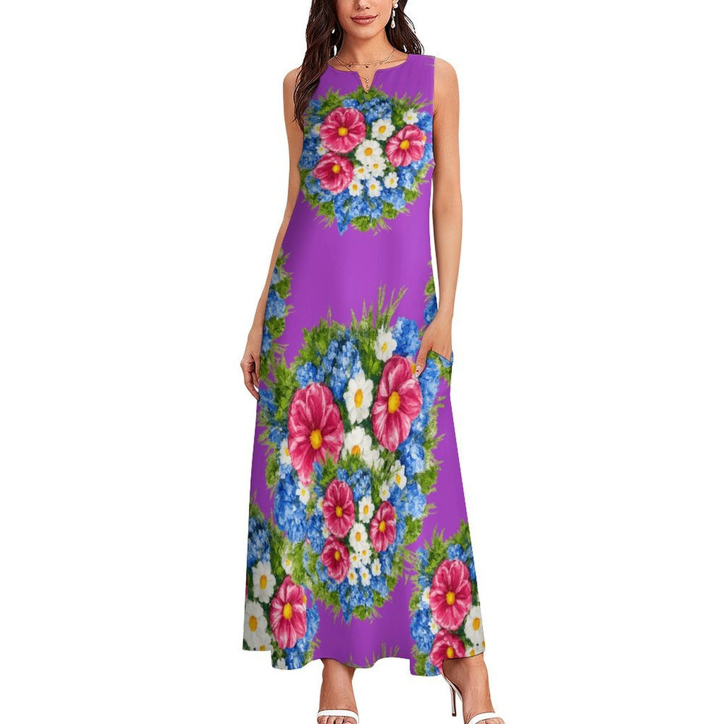 Lavender Sleeveless Long Dress