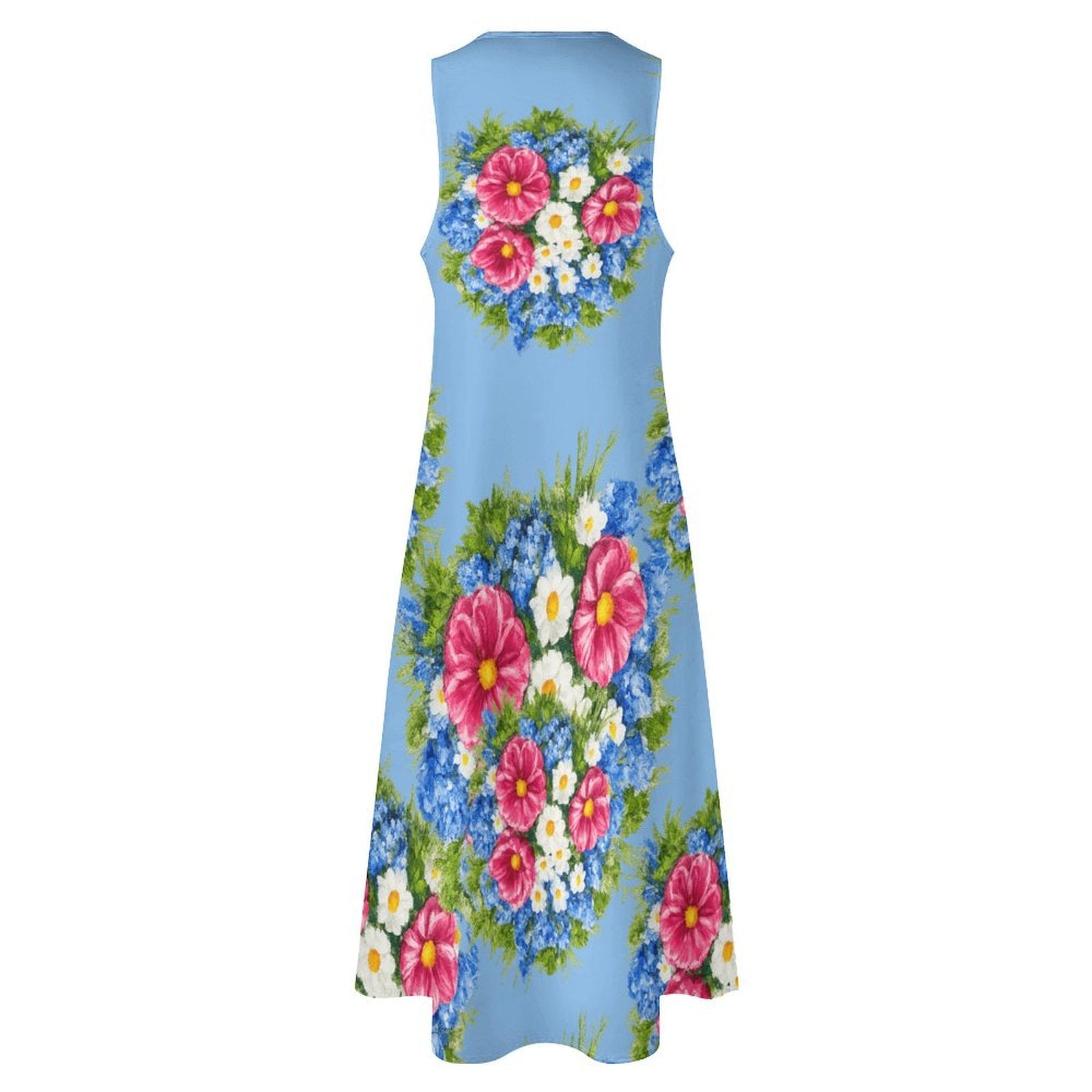 Sky Blue Sleeveless Long Dress