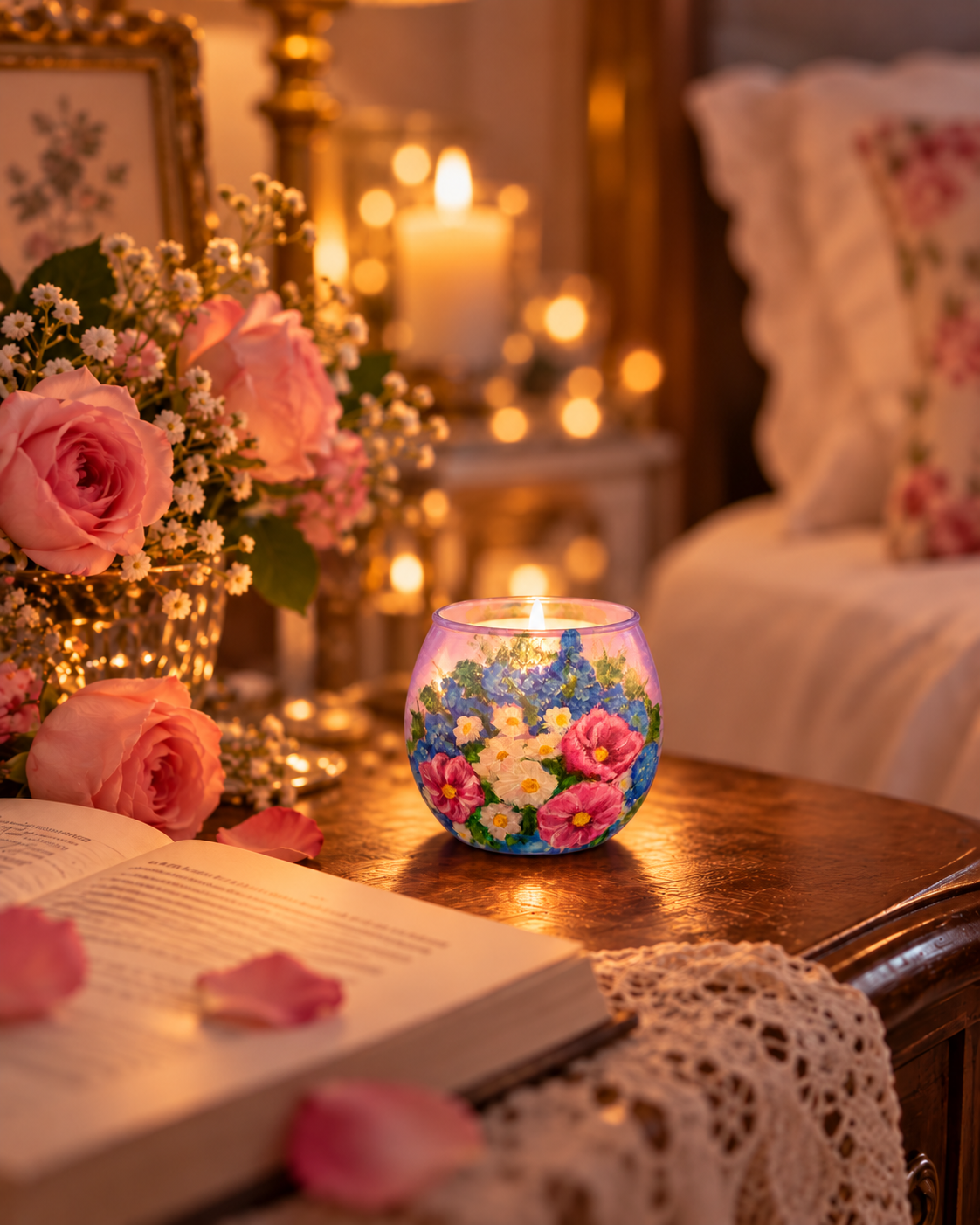 Blooming Bouquet - Glass Tealight Candle Holder