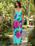 Rose & Lavender Garden Slip Maxi Dress