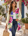 Jardin de Fleurs – Ivory Floral Longline Shirt Blouse