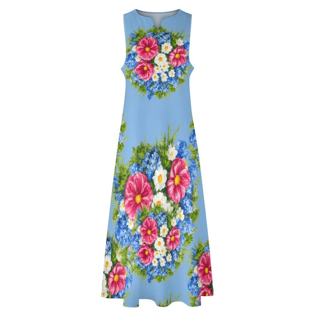 Sky Blue Sleeveless Long Dress