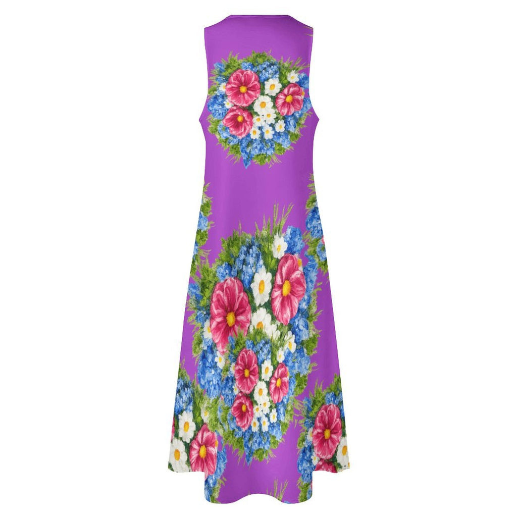 Lavender Sleeveless Long Dress