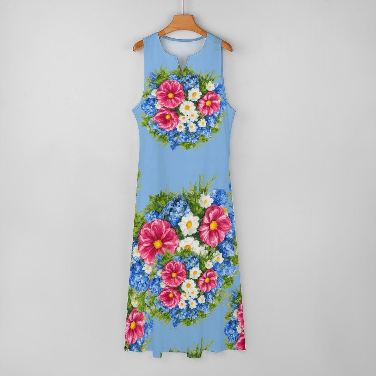 Sky Blue Sleeveless Long Dress
