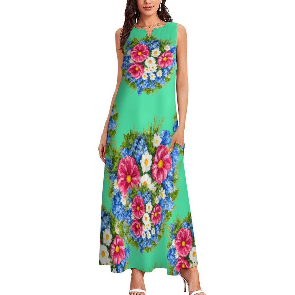 Emerald Rose Garden Maxi Dress