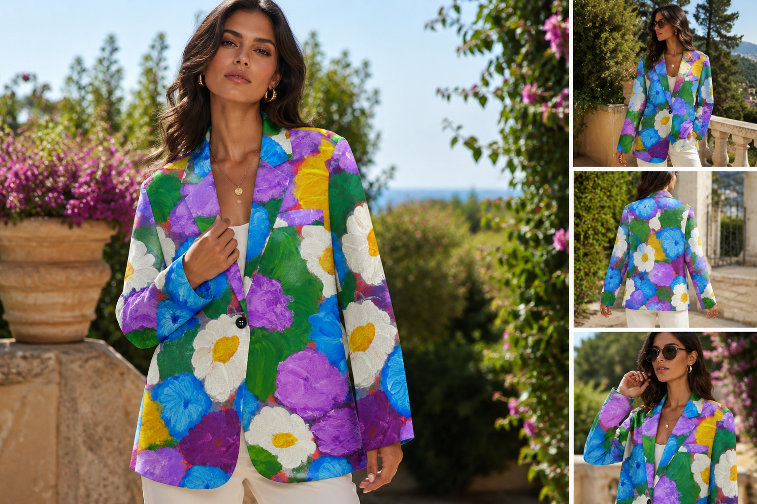 Colorful Floral Statement Blazer
