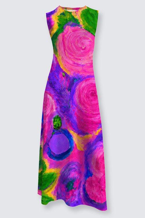 Summer Bouquet Maxi Dress, floral detail
