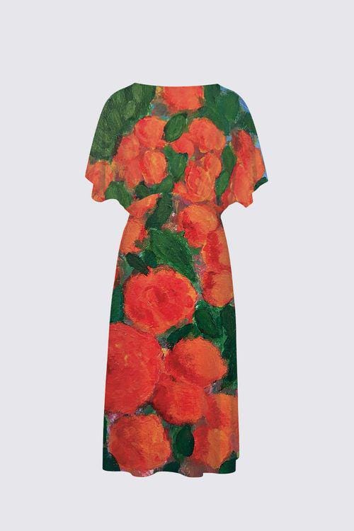 A Thousand Roses Sarah V-Neck Dress, floral detail