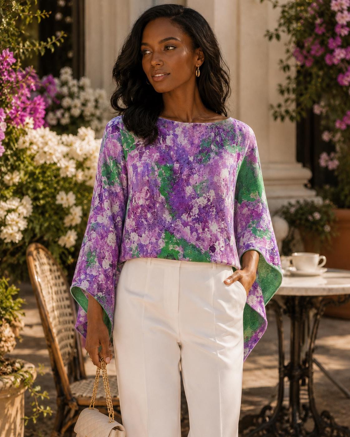 Lilacs Poncho Top, second view
