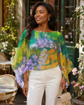 Wisteria Garden Chiffon Shawl by Rose La Bohème