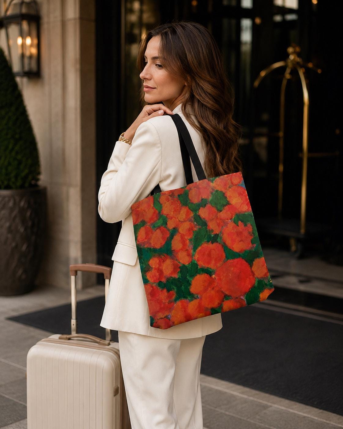 A Thousand Roses Maxime Canvas Tote detail