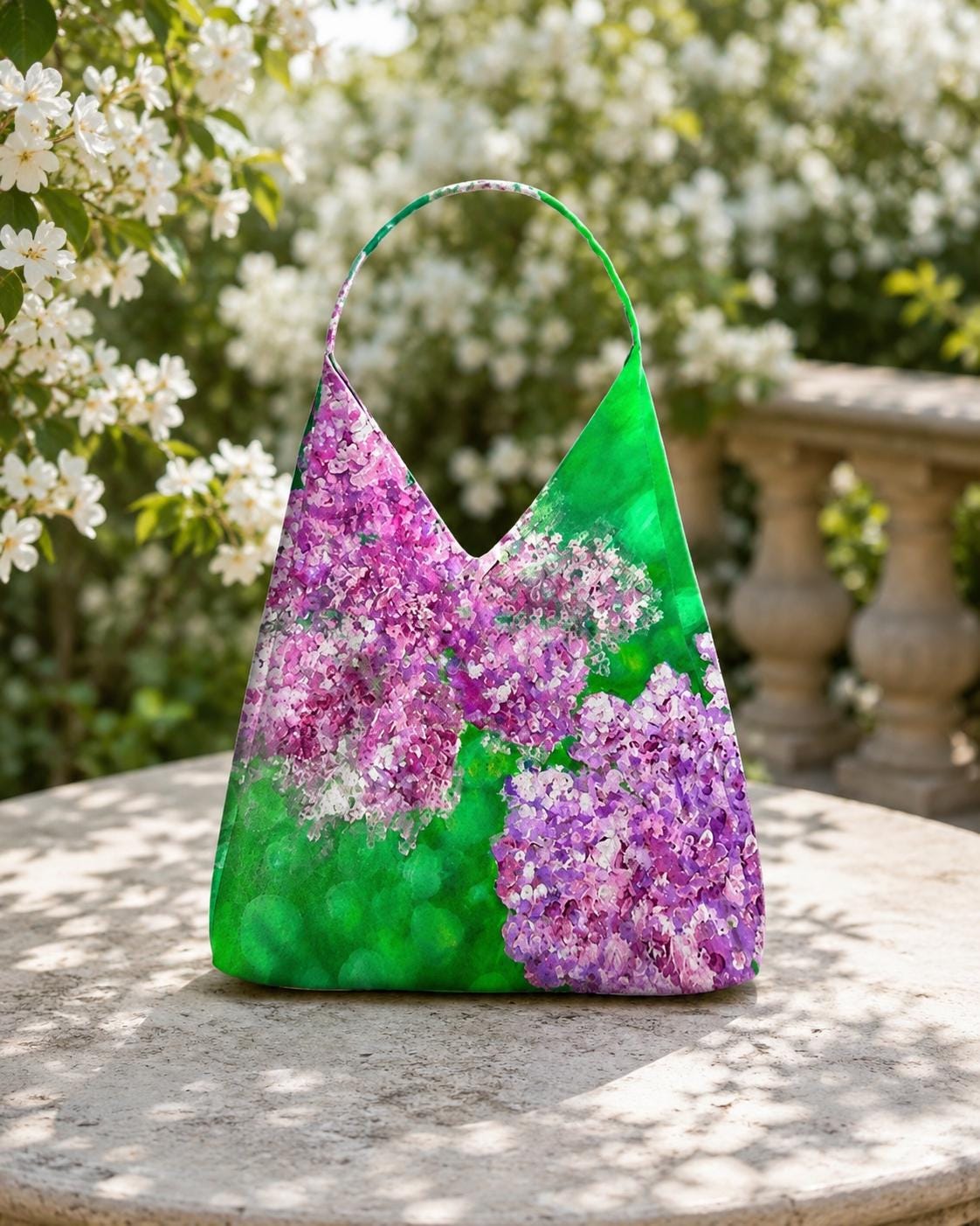 Lilacs Tulip Bag styled