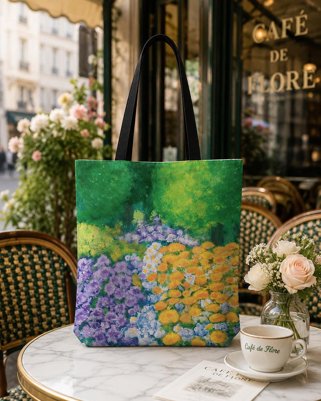 Wisteria Garden Reubens Tote floral design