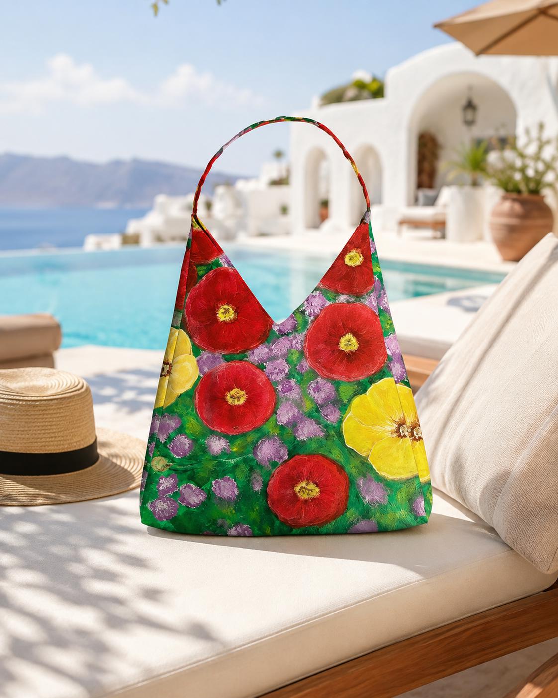 Poppies in Bloom Tulip Bag floral design