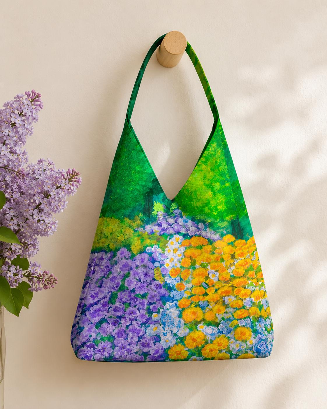 Wisteria Garden Tulip Bag styled