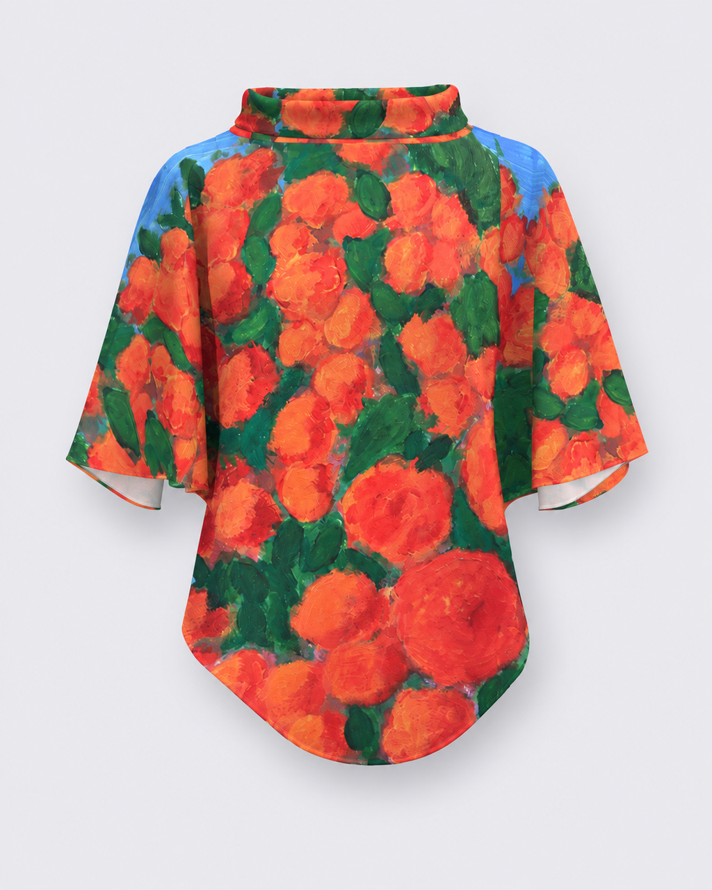 A Thousand Roses Mokran High Collar Poncho